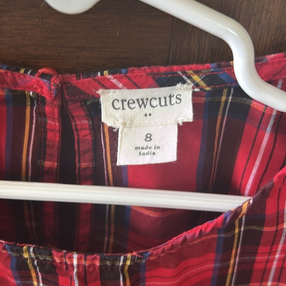 Crewcuts holiday red plaid blouse size 8 - Picture 2 of 5